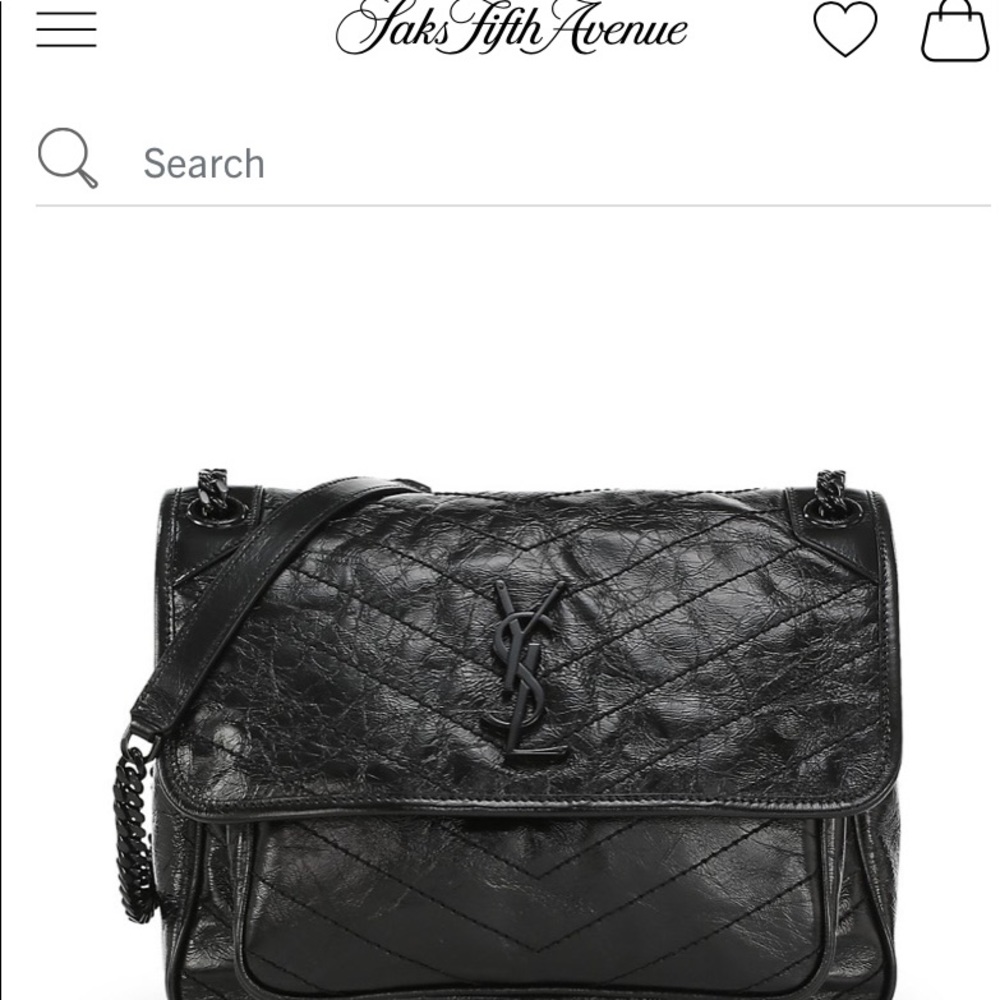 Authentic Saint Laurent Medium Niki Leather Crossbody Bag